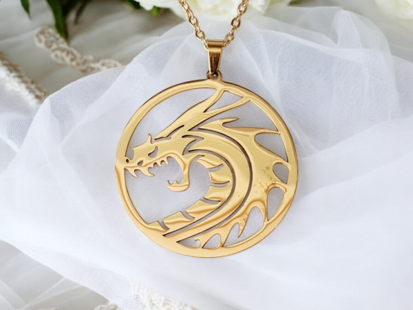 collier dragon acier inoxydable